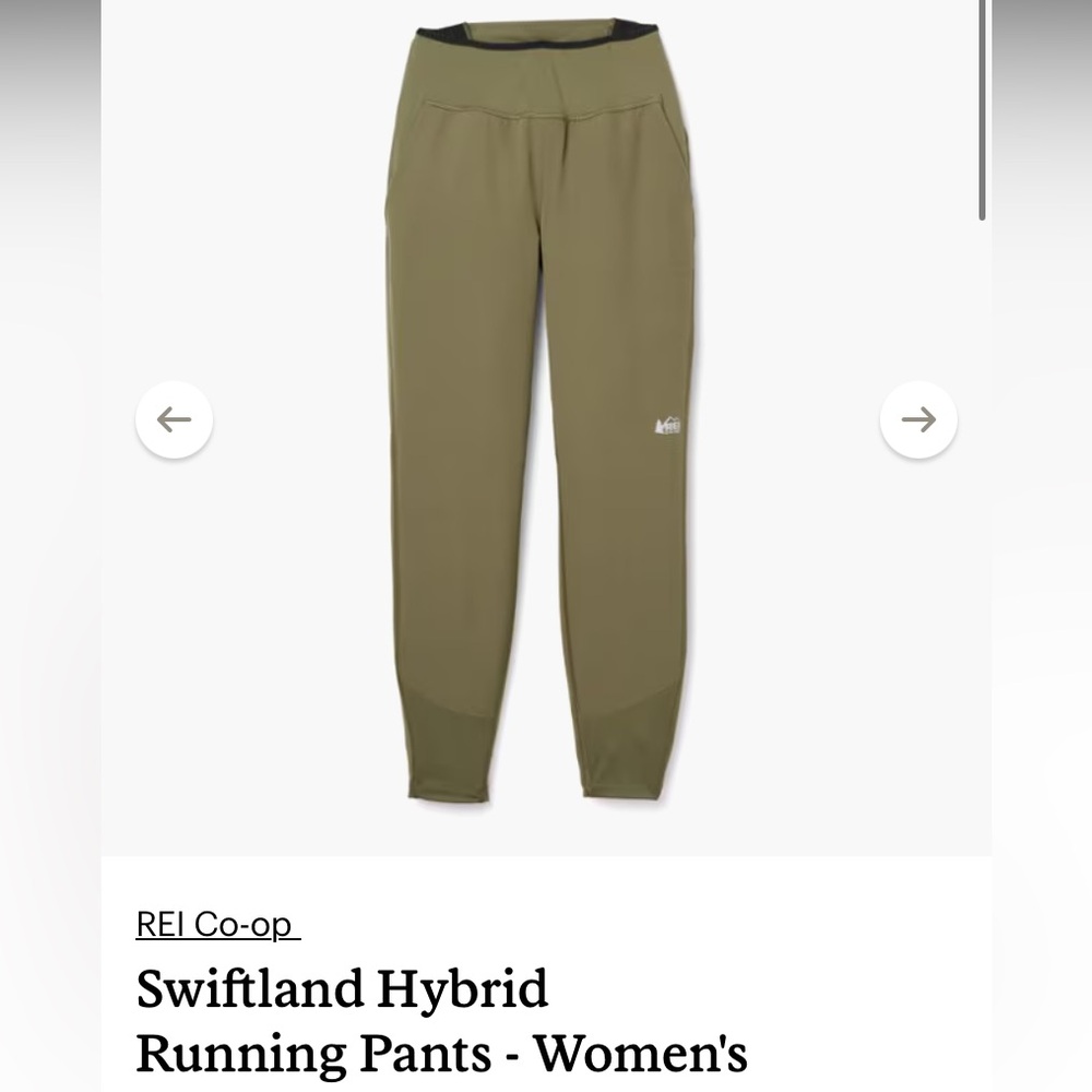 REI Co-op Swiftland Hybrid Running Pants XS Olive Army Green Like New